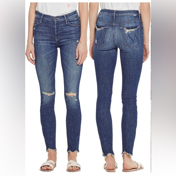 MOTHER Denim - MOTHER The Stunner Chew High Waist Ankle Skinny